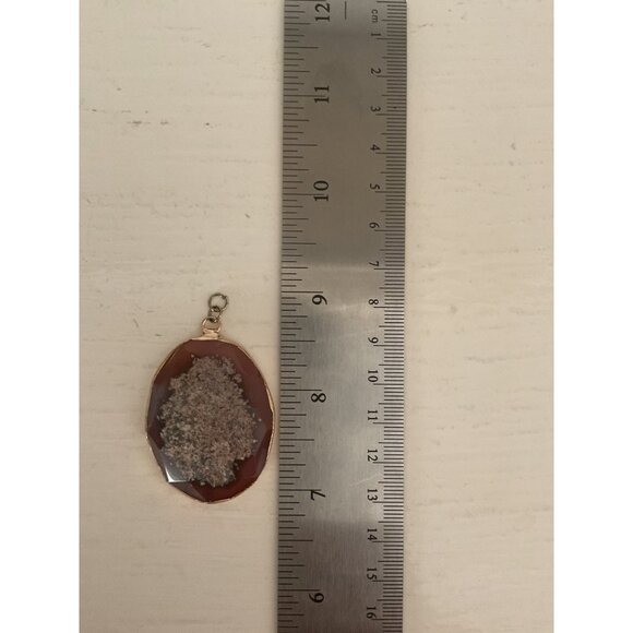 Agate Slice Pendant Natural Stone Jewelry Accessory - Picture 2 of 3